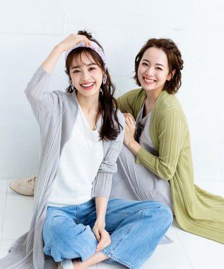 Tiaclasse 【UVケア・接触冷感】さらっと羽織れる膝丈ロングトッパーカーディガン グレー