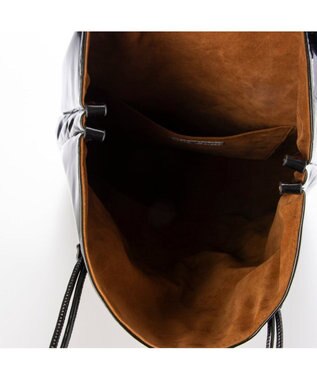 UNBILLION カシュカシュ cachecache / エナメル調結びハンドルA4サイズトート ブラック