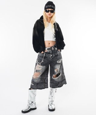 WEGO 【ユニセックス着用ITEM】ブリーチロゴベロアトラックジャケット ブラックその他