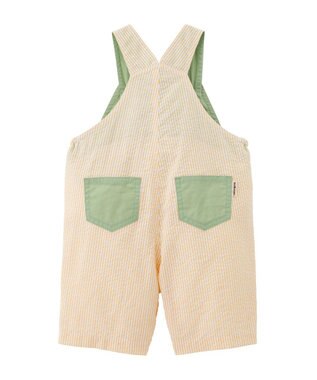 MIKI HOUSE HOT BISCUITS 【70-110cm】 ビーンズ×お菓子シリーズ サッカー素材オーバーオール 黄