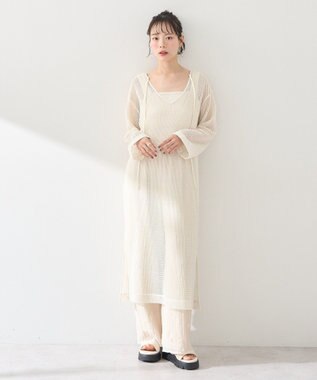 earth music&ecology ３Ｄフラワーパンツ Off White