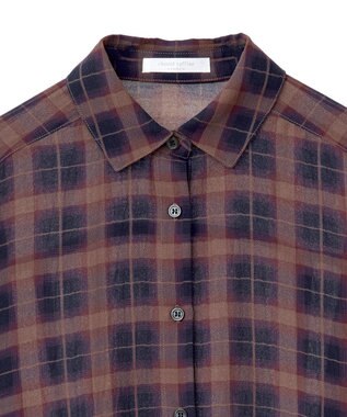 Green Parks カシュクールシアーシャツ Navy