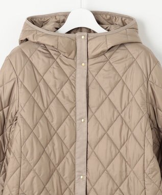 J.PRESS LADIES L 【WEB限定カラーあり・洗える】コンパクトタフタキルティング フーデッド コート ベージュ系