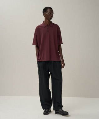 ATON FRESCA KNIT | ハーフスリーブポロセーター - UNISEX BURGANDY