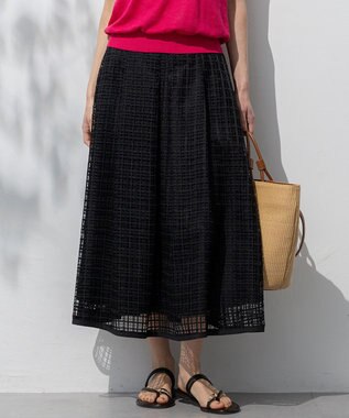 【洗える】Broche チェックレース スカート