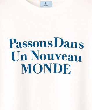 組曲 S 【綿100％】フロッキープリント Ｔシャツ アイボリー系