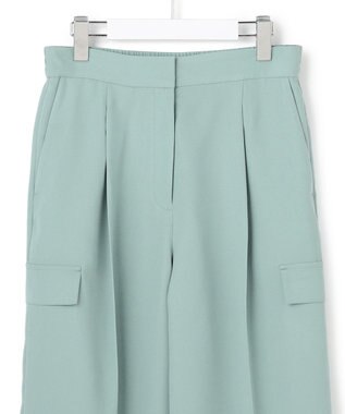 ICB 【先行予約】 FluidBackSatin ワイドストレートカーゴパンツ ダークセージ