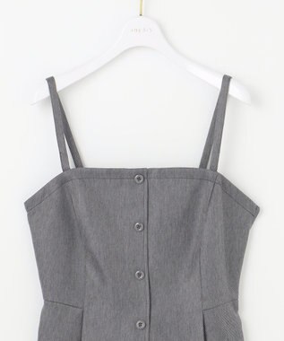 ANY SIS L 【洗える】ビスチェ & ワイドパンツ セット グレー