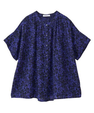 Green Parks Ｉ　アソート柄さらっとレーヨンブラウス Flower Black