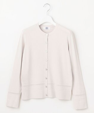 J.PRESS LADIES S 【洗える】RAYON ELITE STRETCH クルーネック カーディガン ベージュ系