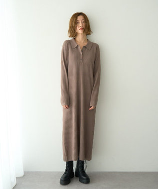 YECCA VECCA 襟付きニットワンピース