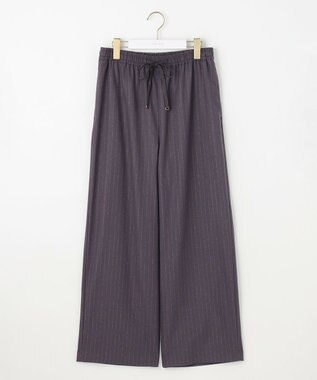 ANY SIS 【洗える】ラメキライージードロスト パンツ チャコールストライプ