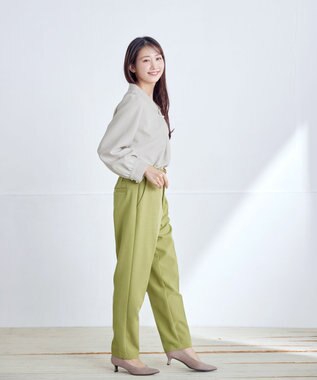 Tiaclasse L 【ダブルクロス】2wayボウタイ風ブラウス グレージュ