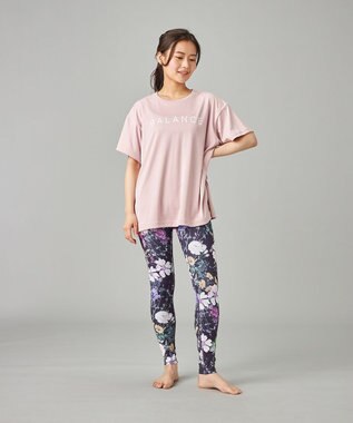 Chacott Chacott BALANCE ローズガーデンプリントレギンス ブラックプリント