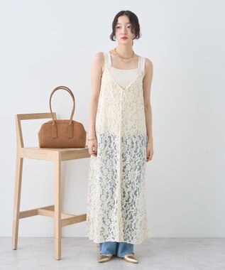 earth music&ecology 起毛レースレイヤードキャミワンピース