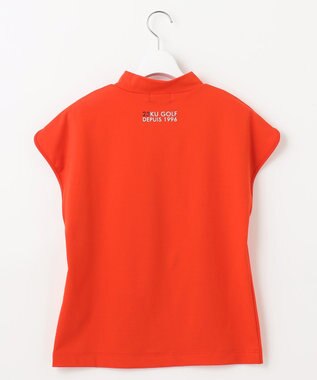 23区GOLF 【WOMEN】新色追加！【吸水速乾/UVカット】フレンチスリーブロゴモックネック オレンジ系