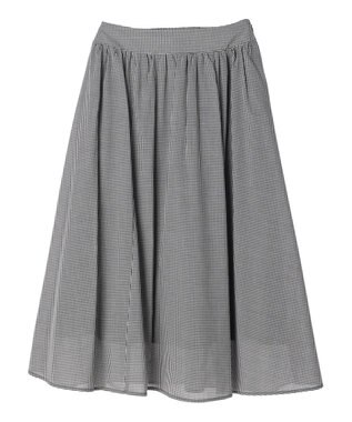earth music&ecology ギャザーフレアスカート Gingham Check