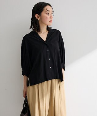 Green Parks 接触冷感シルキータッチローンオープンカラーシャツ