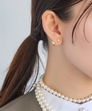  モードメタルビジューバックキャッチピアス