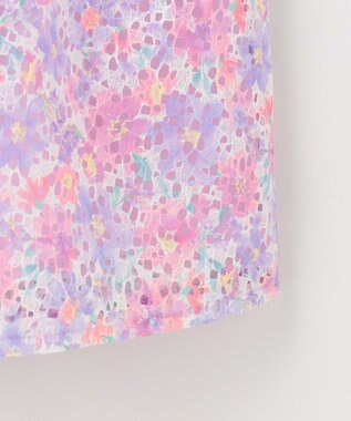 ANY KIDS フラワープリントレースワンピース ラベンダー