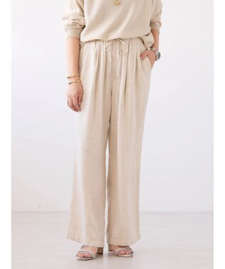 AMERICAN HOLIC 接触冷感リネンブレンドワイドパンツ Light Beige
