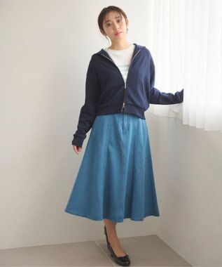 Feroux 【洗える】ビジューポイント ニット スカイブルー系1