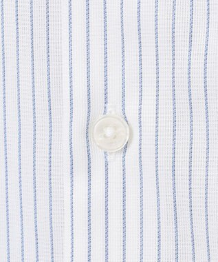 GOTAIRIKU 春夏向け【形態安定】SUMMERPREMIUMPLEATS_スナップダウンカラー 半袖ドレスシャツ(25年モデル) 白地×ネイビーストライプ
