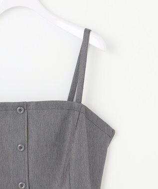 ANY SIS L 【洗える】ビスチェ & ワイドパンツ セット グレー