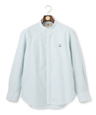 J.PRESS MEN 【IVY COLLECTION】【毎シーズン大好評】バックブル ロンストクレイジーパターン バンドカラーシャツ グリーン系1