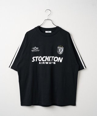 WEGO 【ユニセックス着用ITEM/手洗い可/MLサイズ】ラインゲームロゴT ブラック