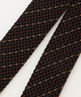 JOSEPH ABBOUD 【イタリア素材・ストレッチ・日本製】 ミックスメッシュレジメンタル ベルト ダークブラウン系