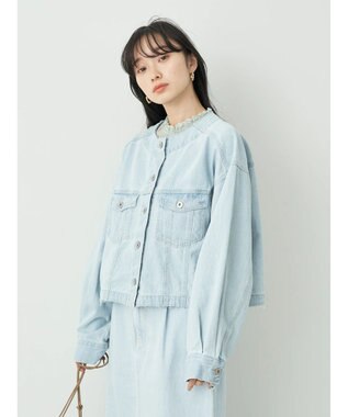 earth music&ecology ノーカラーＧジャン Light Indigo