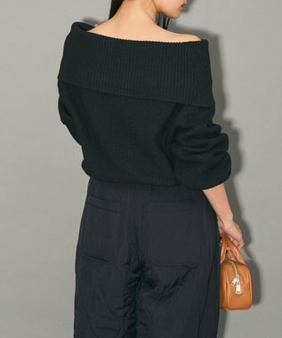 Green Parks オフショルダーニット Black