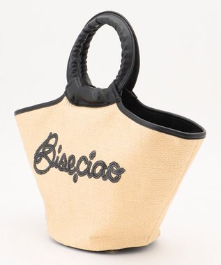 組曲 スパンコールエンブロイダリーカゴバッグ ベージュ系