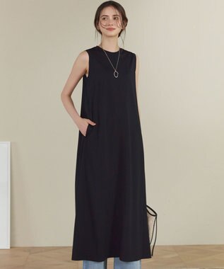 23区 【SLOW/一部店舗限定】ファンクショナル ノースリーブ ワンピース ブラック