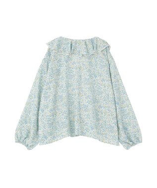 Green Parks 花柄フリルブラウス Black