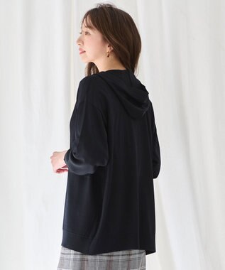 ANY 【接触冷感/UVケア/アンチピリング】フーディーカーディガン ブラック