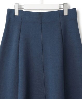 ICB 【洗える】 シルキーウールダブルフェイス ニットフレアスカート ブルーグレー
