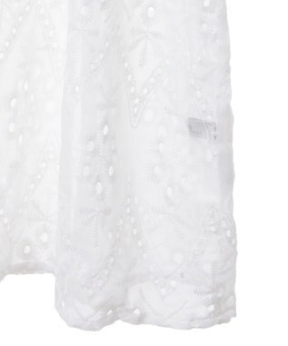 earth music&ecology パフスリーブ楊柳刺繍チュニック White