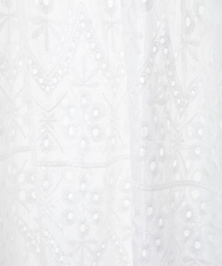 earth music&ecology パフスリーブ楊柳刺繍チュニック White