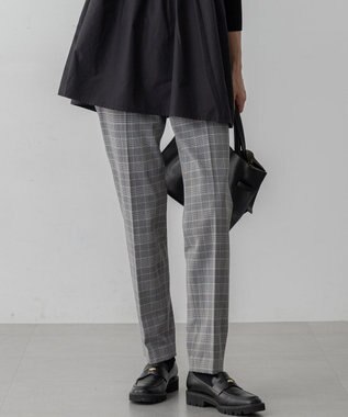 23区 L 【Oggi掲載/洗える】ウォームストレッチ チェック テーパード パンツ
