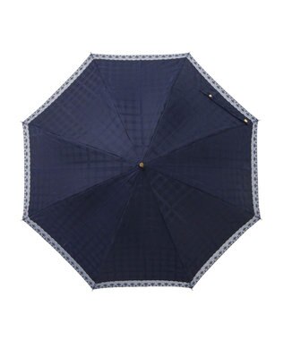 MOONBAT DAKS(ダックス) 晴雨兼用日傘 長傘 ハウスチェックジャカード×オーガンジーレース ネイビーブルー