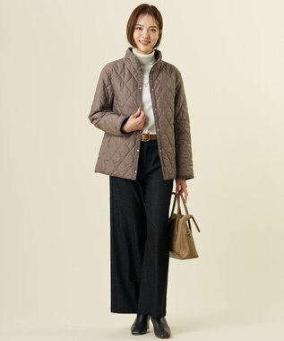 J.PRESS LADIES L 【WEB限定カラーあり】コンパクトタフタキルティング フーデッド コート モカベージュ系