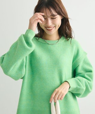 Green Parks 袖かのこニットプルオーバー Green
