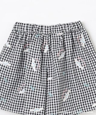 ANY KIDS 【シナモロール×ANY KIDS】刺繍 ギンガムキュロット ブラック×ギンガム
