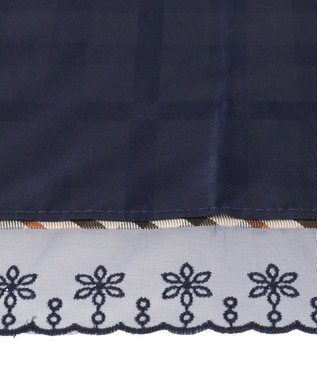 MOONBAT DAKS(ダックス) 晴雨兼用日傘 長傘 ハウスチェックジャカード×オーガンジーレース ネイビーブルー