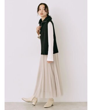 earth music&ecology チュールスカート Beige