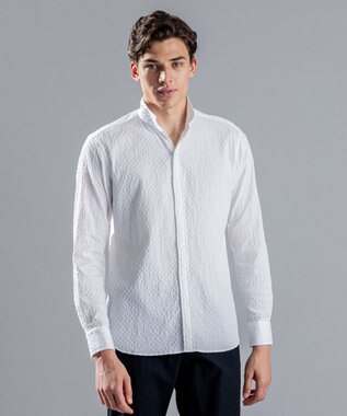 JOSEPH HOMME トライジャガードストレッチ　ウィングカラーシャツ ホワイト系