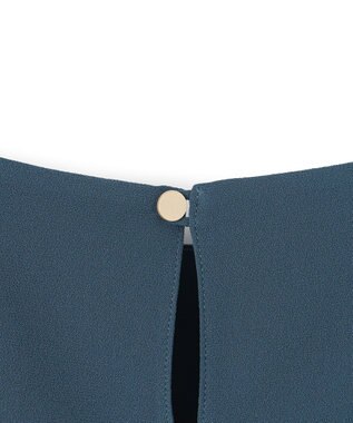 23区 【先行予約】ストレッチジョーゼット ケープ風ワンピース ダルブルー系