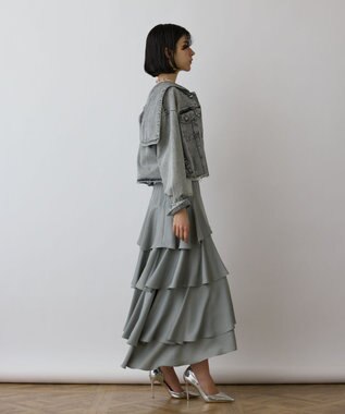 GRACE CONTINENTAL イレヘムサテンスカート グリーン